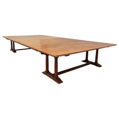 Table de billard 30 Seater Oak, table de salle de jeux Arts & Crafts