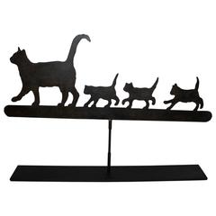Early 20th Century Original Painted Folky Cats Weathervane 5
