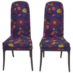 Erwin-Lambeth Tall Back Side Chairs, Pair