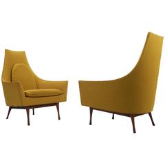 Rare Pair of Lounge Chairs by Paul McCobb for Widdicomb