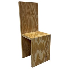Artisan Crafted Wood Plank Side or Hall Chair in the Manner of Donald Judd