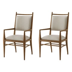 Mid Century Oak Dining Armchair - Light (Set of 2)