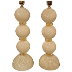 Murano Glass Swirl Ball Lamps