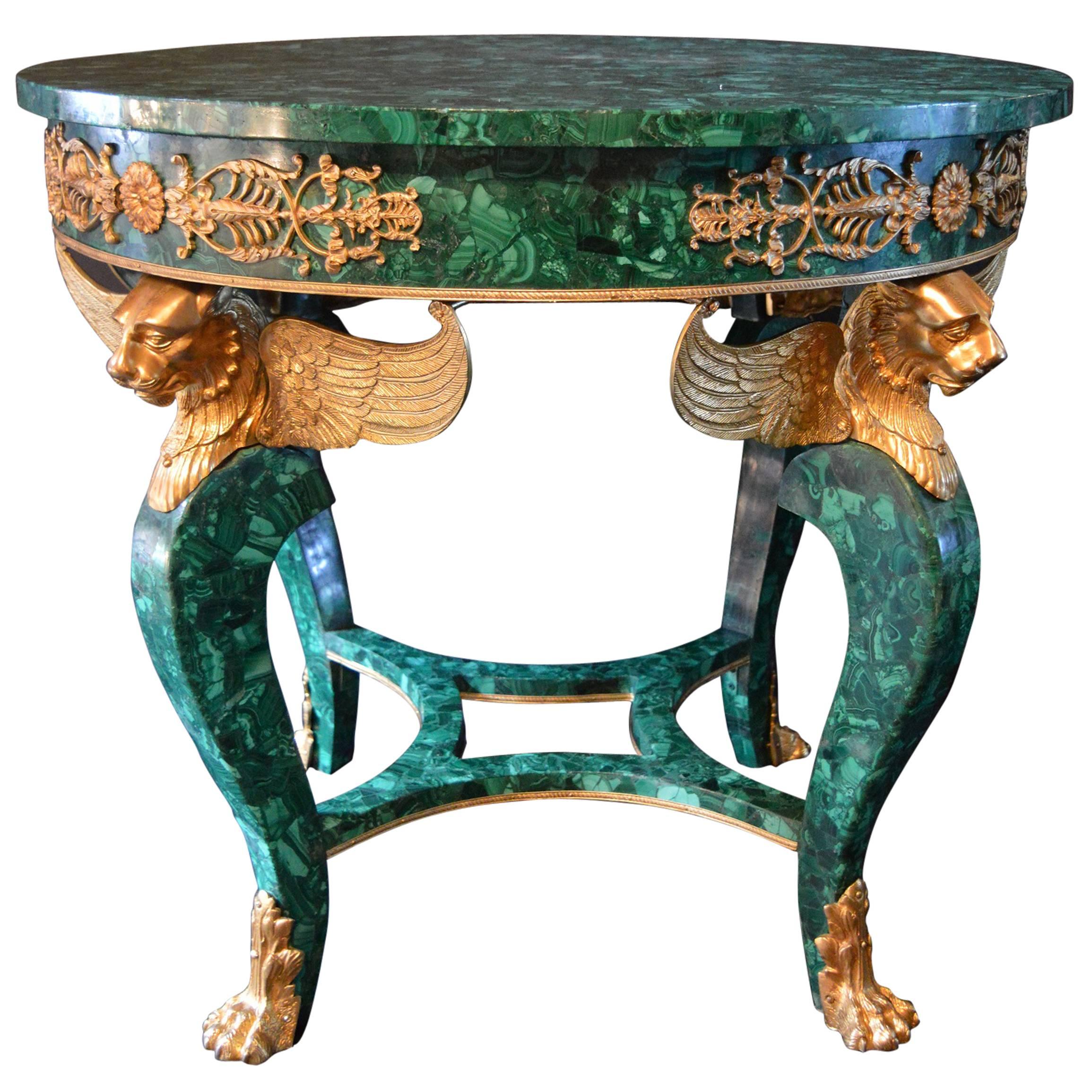 Russian Empire Malachite Table