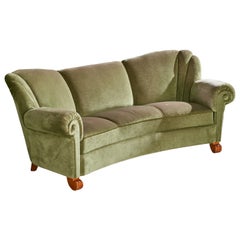 Tor Wolfenstein, Sofa, Fabric, Wood, Sweden, 1940s