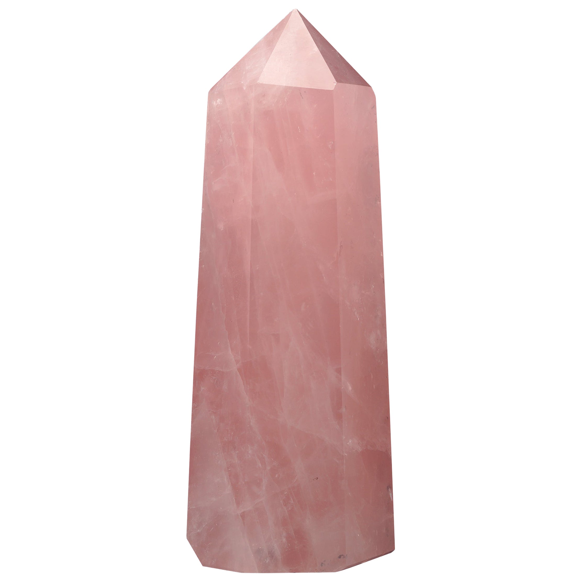 Elegante obelisco di quarzo rosa dal Brasile
