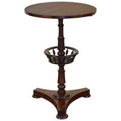 English Regency Rosewood Side Table with Birdcage Gallery, Early 19th Century