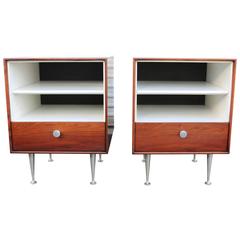 Pair of George Nelson Herman Miller Rosewood Thin Edge Nightstands