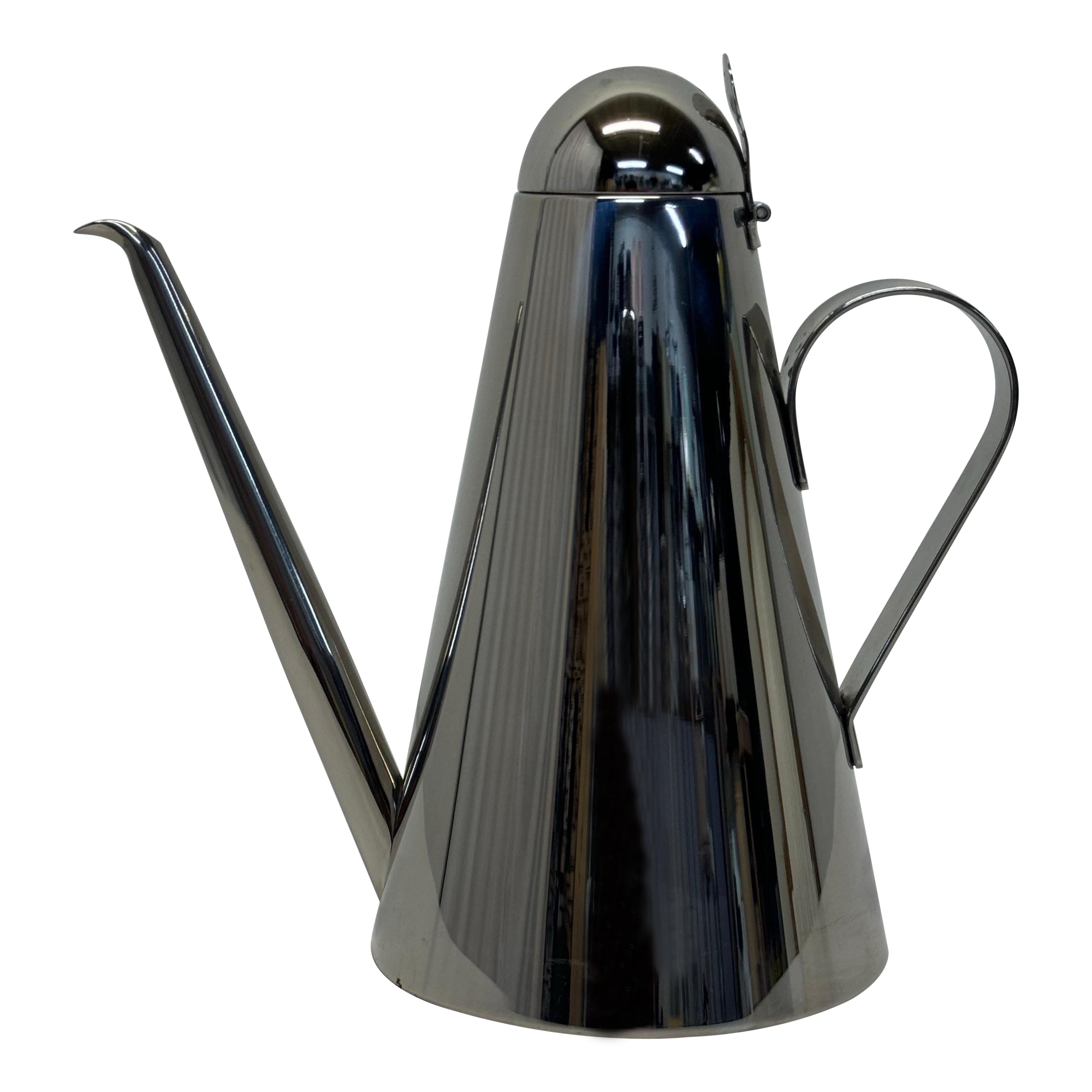 Cerutti Italy Tea, Coffee Pot, Carafe, Vessel in Stainless Steel, 1980s