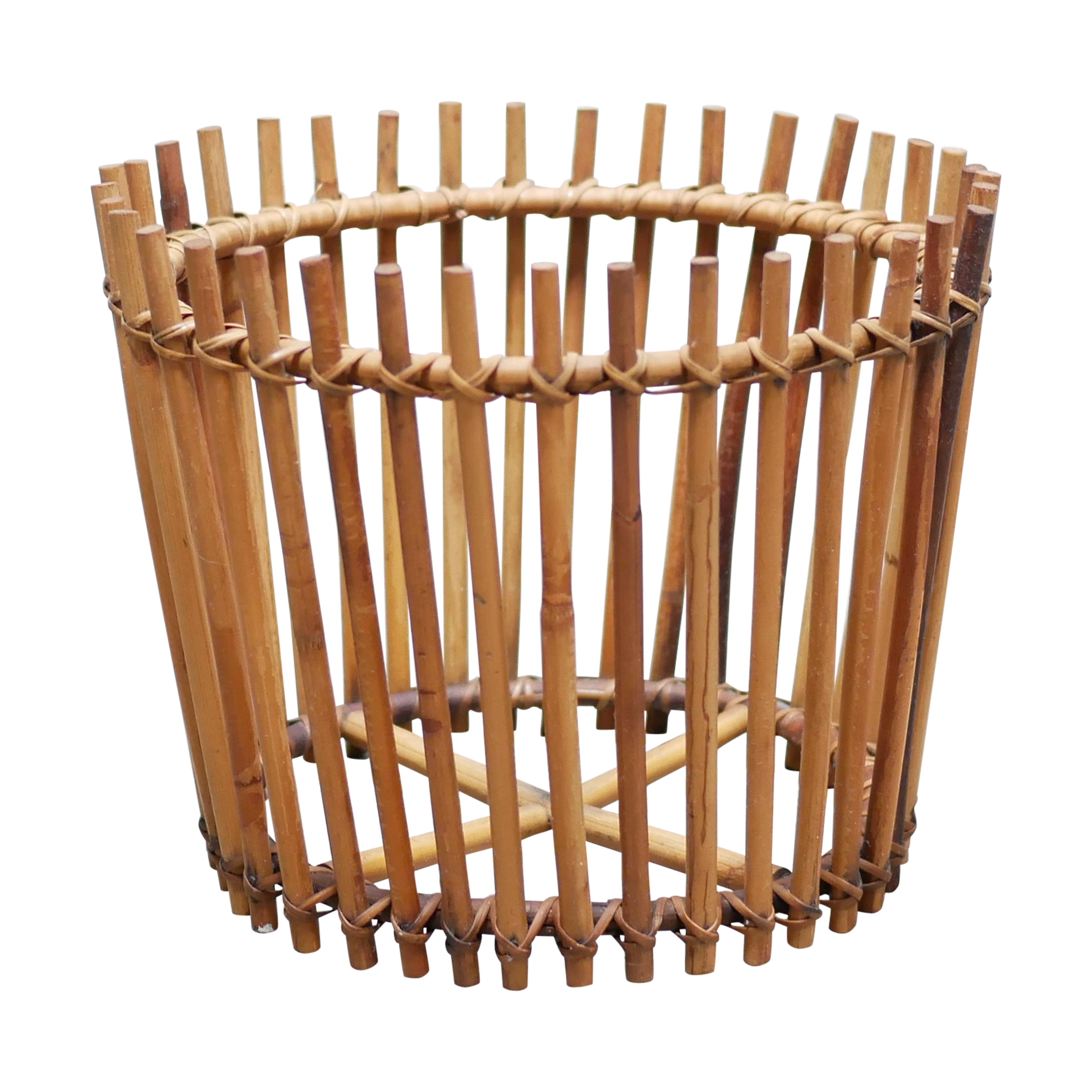 Vintage rattan plant pot