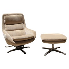 Scandinavian Orveman Modern Lounge Chair With Footstool - Set