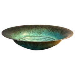 Bol bas vintage en bronze patiné, Suède, années 1960