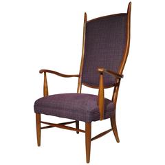 Mid-Century Sculptural High Back Chair