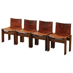 Vintage Set Of Monk Dining Chairs by Afra & Tobia Scarpa for Molteni, 1970s