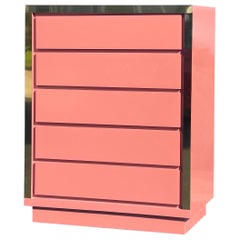Vintage 1980er Rosa Kommode