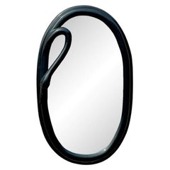 Vintage Deco Black Swan Mirror