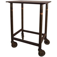 Industrial Iron Turtle Stand on Wheels