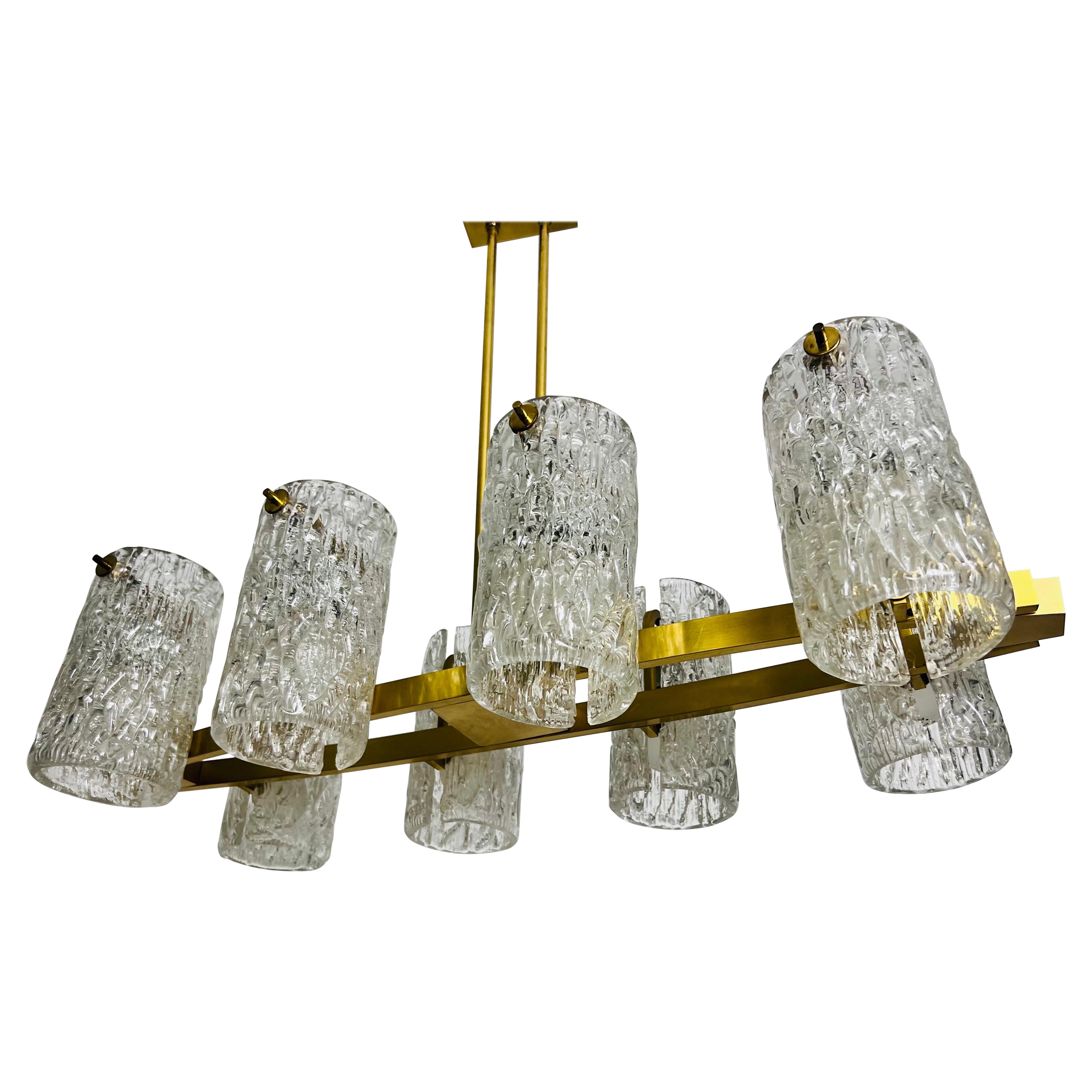 Exceptional Mid-Century Modern Brass 8-Arm Chandelier, 1960s