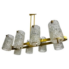 Exceptional Mid-Century Modern Brass 8-Arm Chandelier, 1960s