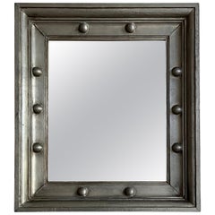 Arts & Crafts pewter framed wall mirror