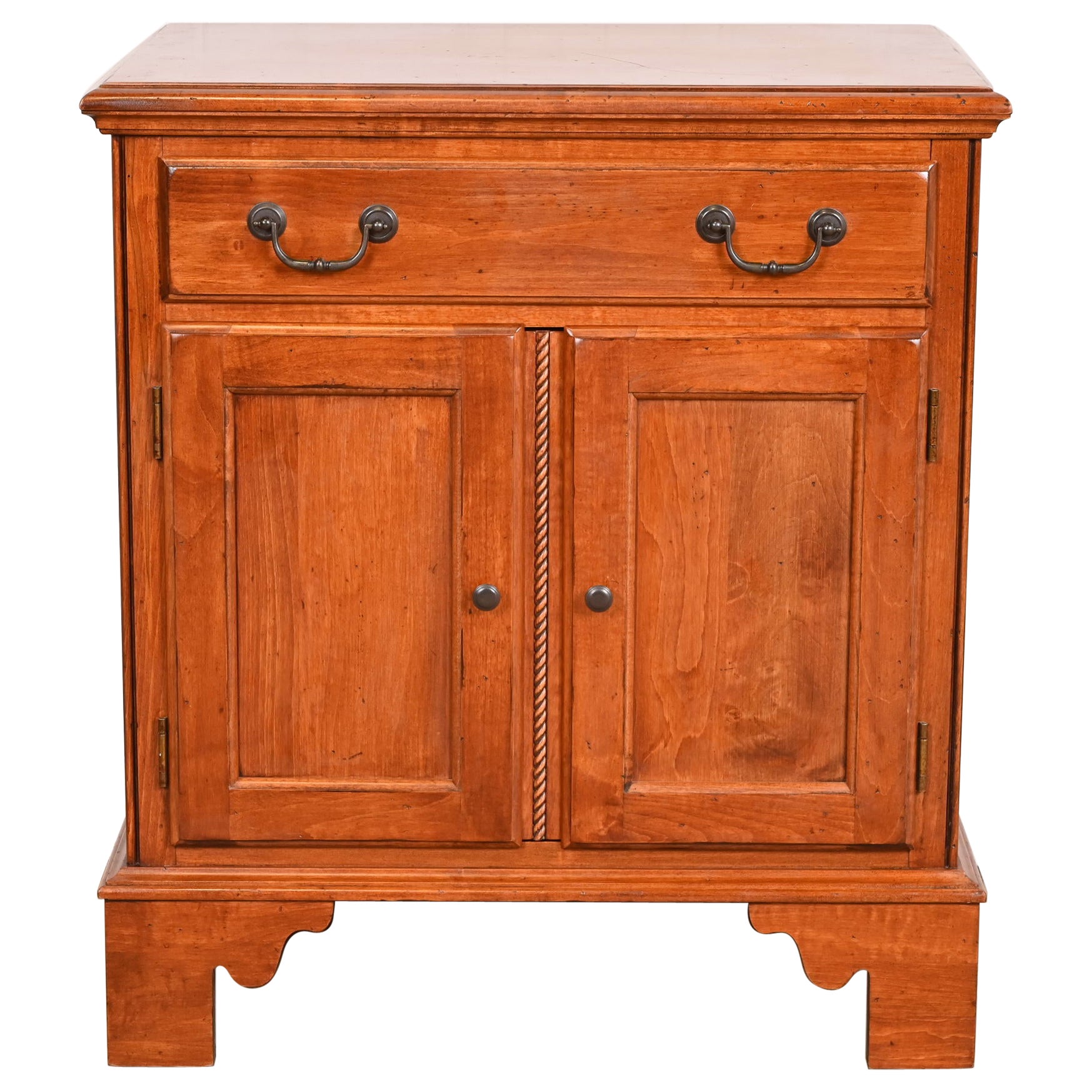 English Country Farmhouse Solid Maple Bedside Chest
