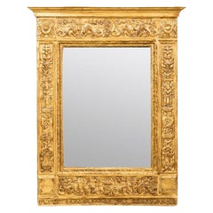Empire-Wandspiegel aus Giltwood und Gesso aus dem 19.
