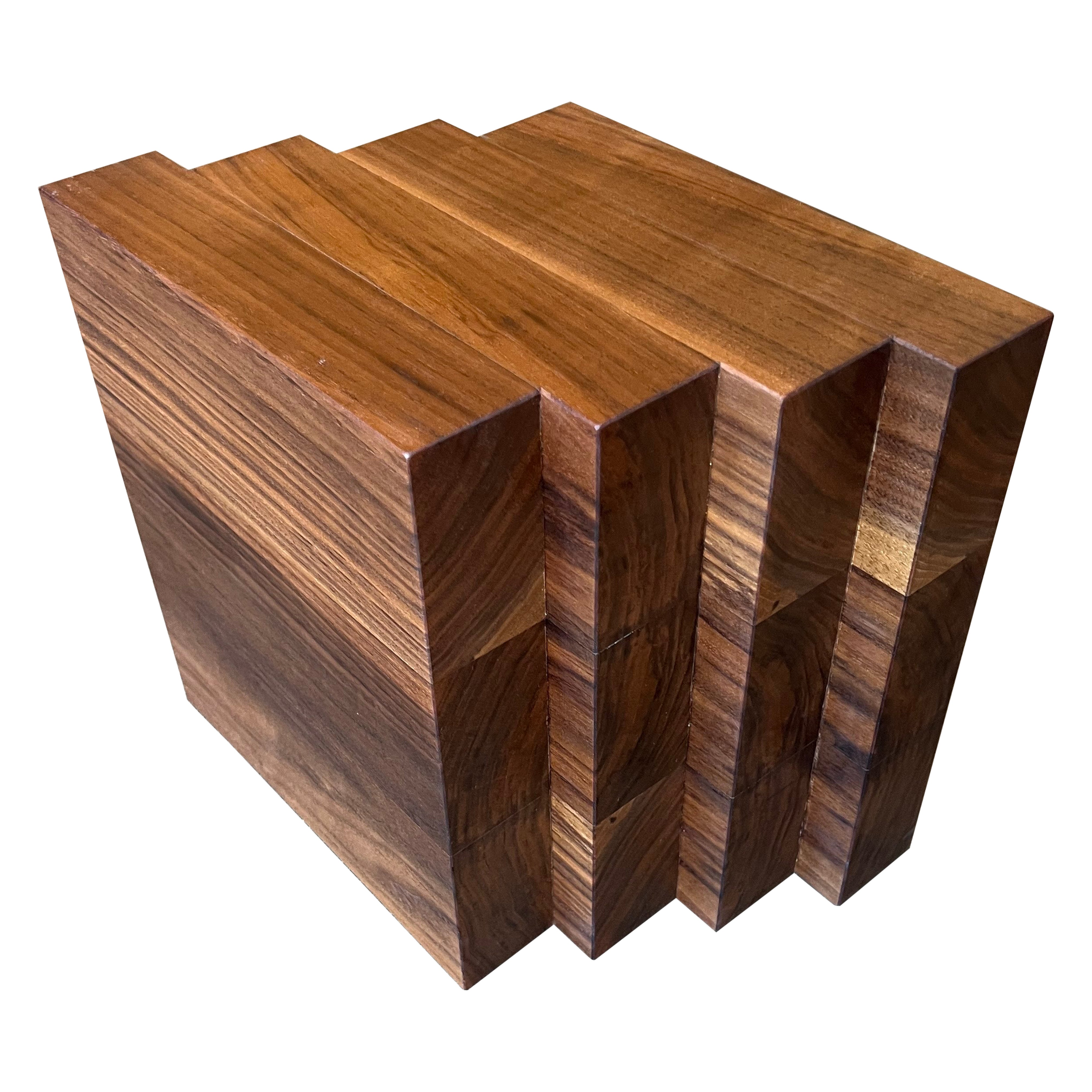 Brutalist Side Table in Solid Walnut - Cadence by Mokko