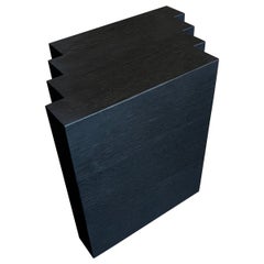 Brutalist Side Table Solid Black Oak - Cadence by Mokko