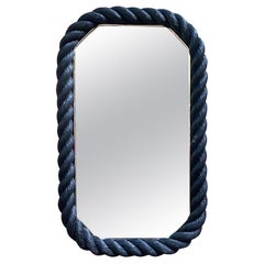 Rectangular Black Rope Mirror Adrien Audoux & Frida Minet, circa 1960