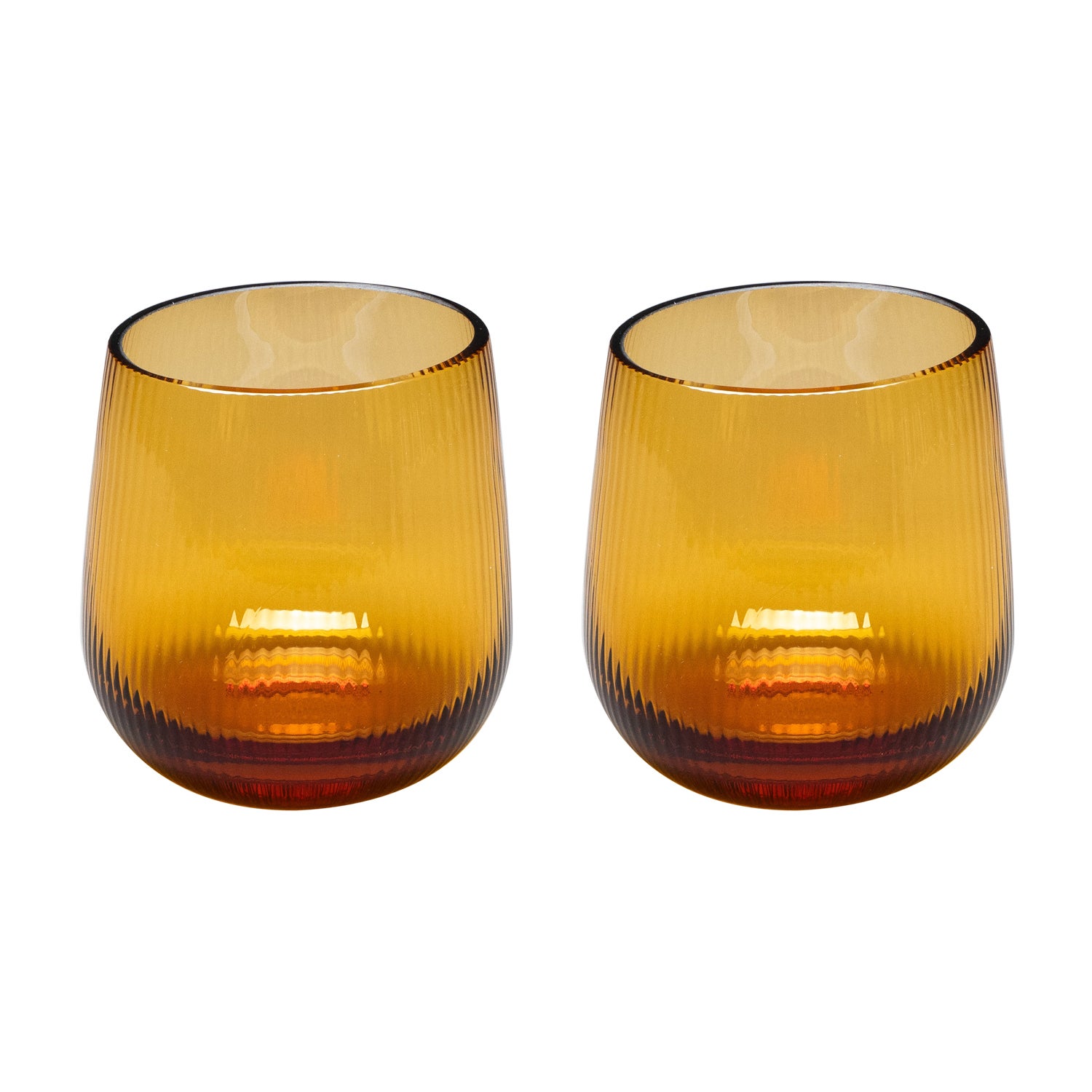 siglo XXI Federico Peri Stilla Liquida Ambar Amarillo 2-Pequeños Vasos Murano