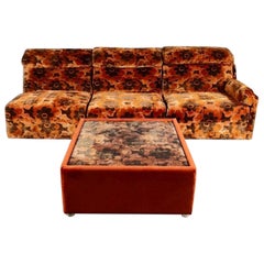 Mid Century Modular Fabric Sofa By Englender Vintage Retro MCM