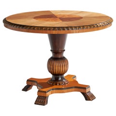 Schwedischer Designer, Beistelltisch, Birke, Eiche, Schweden, 1930er Jahre