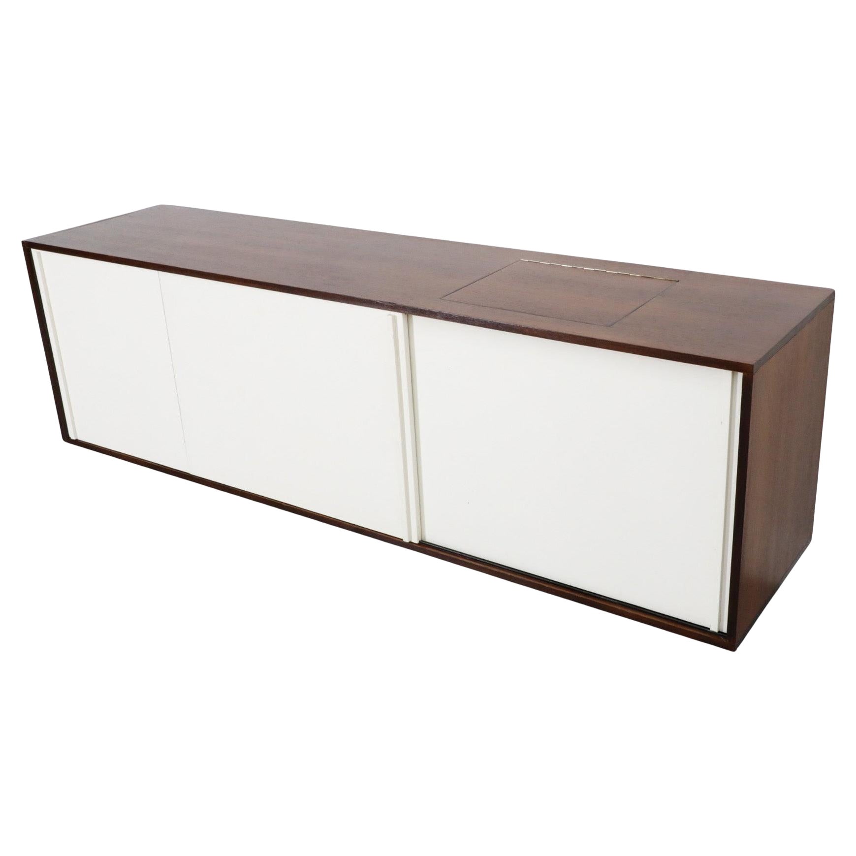 Custom Martin Visser Floating Wenge Wall Mount Credenza w/ Record Player Cabinet