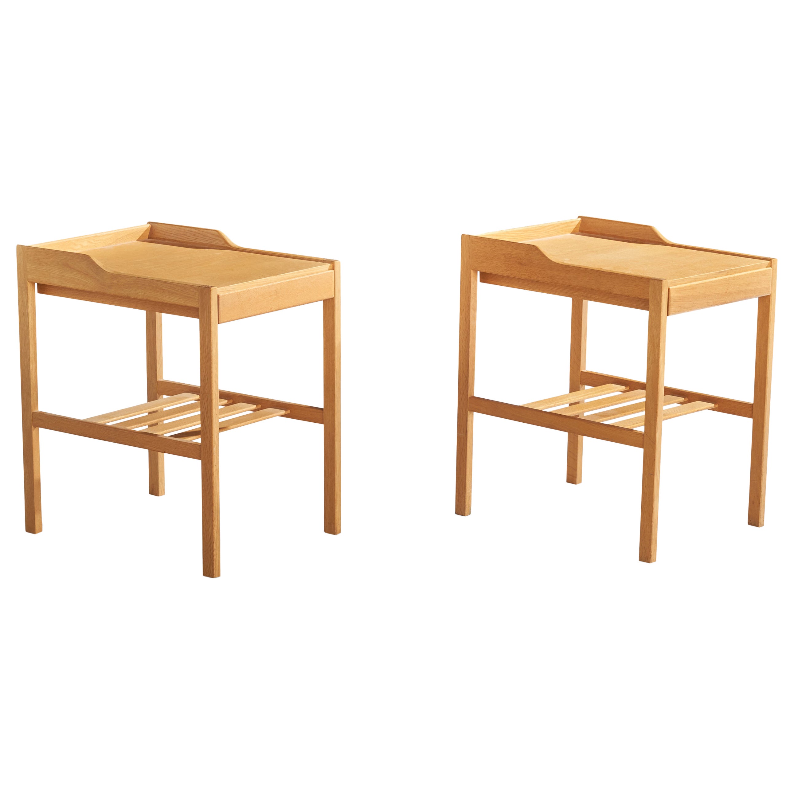 Bertil Frihagen, Nightstands, Oak, Sweden, 1960s For Sale