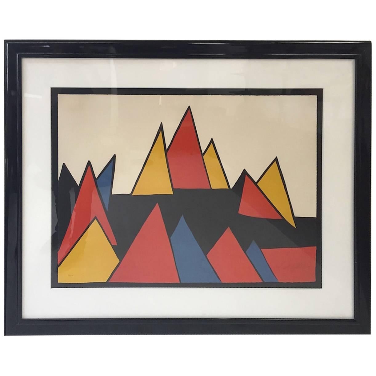 Alexander Calder "Mountain Peaks" Lithograph Signed and Numbered in Pencil For Sale