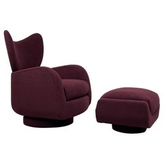 Vladimir Kagan Rocking Swivel Chair and Ottoman