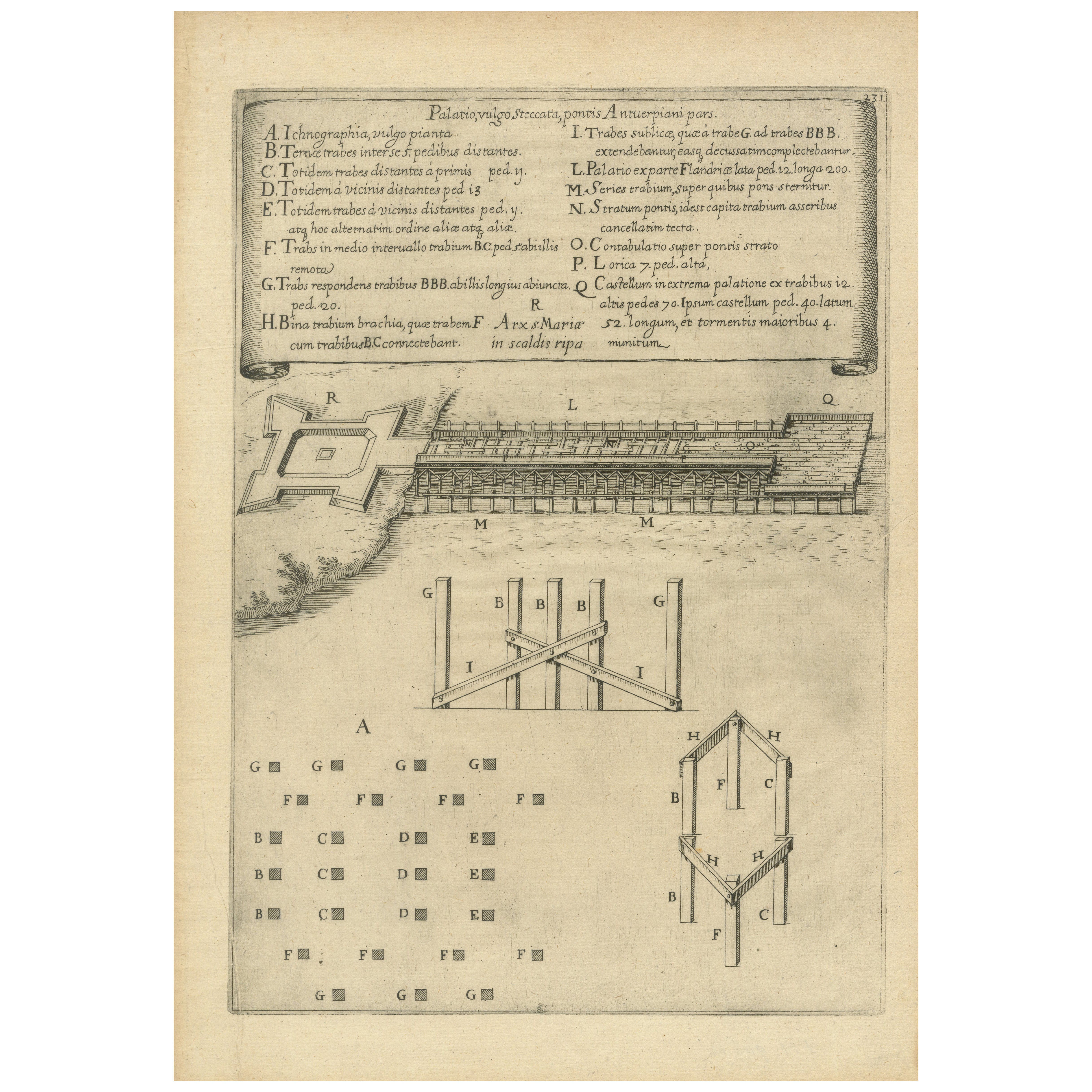 Duke of Parma’s 1585 Ship Bridge Plan: Siege of Antwerp Engineering Print