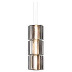 Contemporary Pendant Lamp 'Column' 300 - 3, Vertical, Carbon