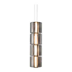 Contemporary Pendant Lamp 'Column' 300 - 4, Vertical, Carbon