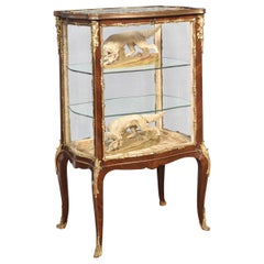 Antique French walnut bijouterie cabinet