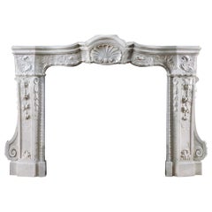 Baroque Style Marble Fireplace Mantel