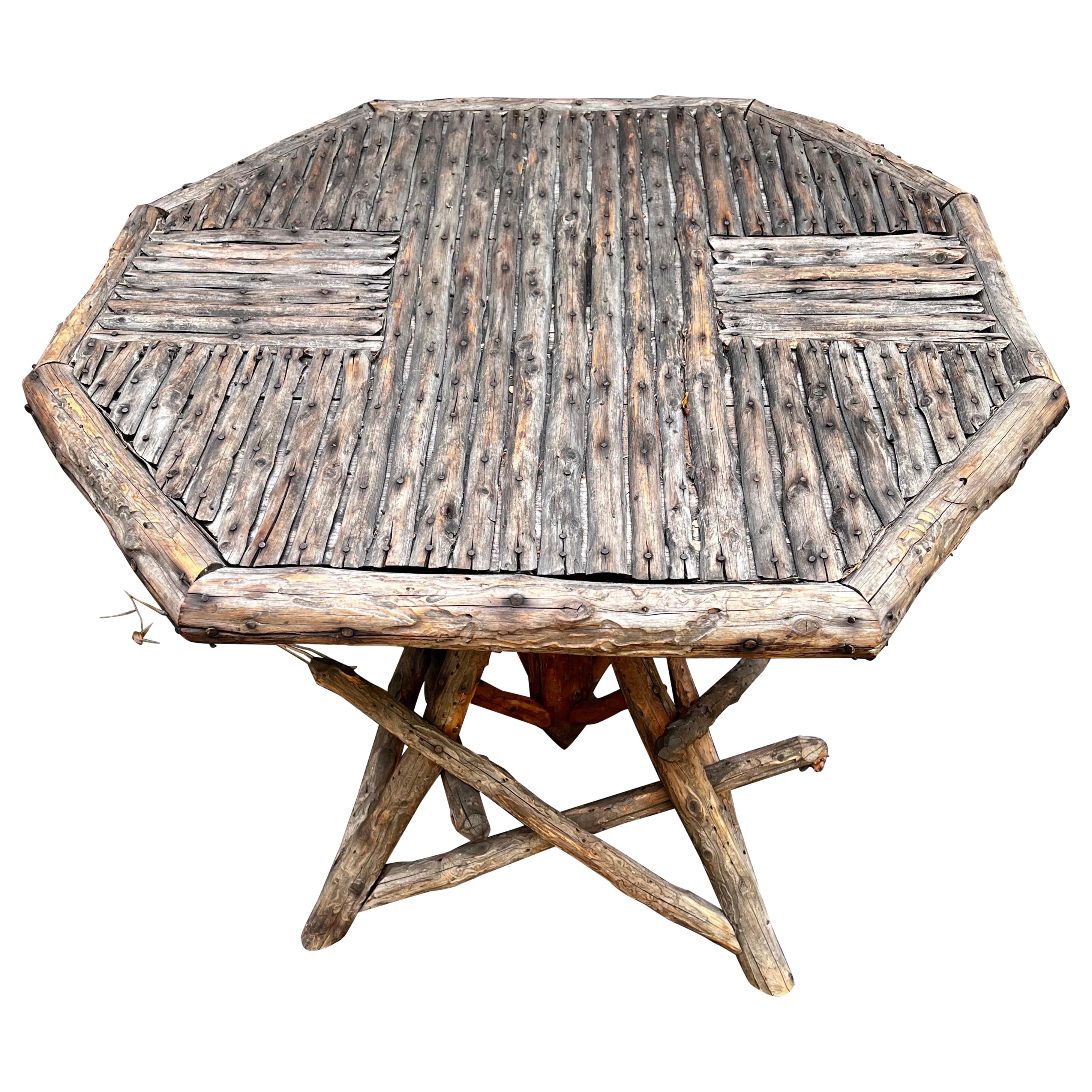 American Rustic Adirondack Twig Side Table