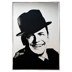 Vintage Frank Sinatra "Pop Art" bemalter Spiegel, 1975