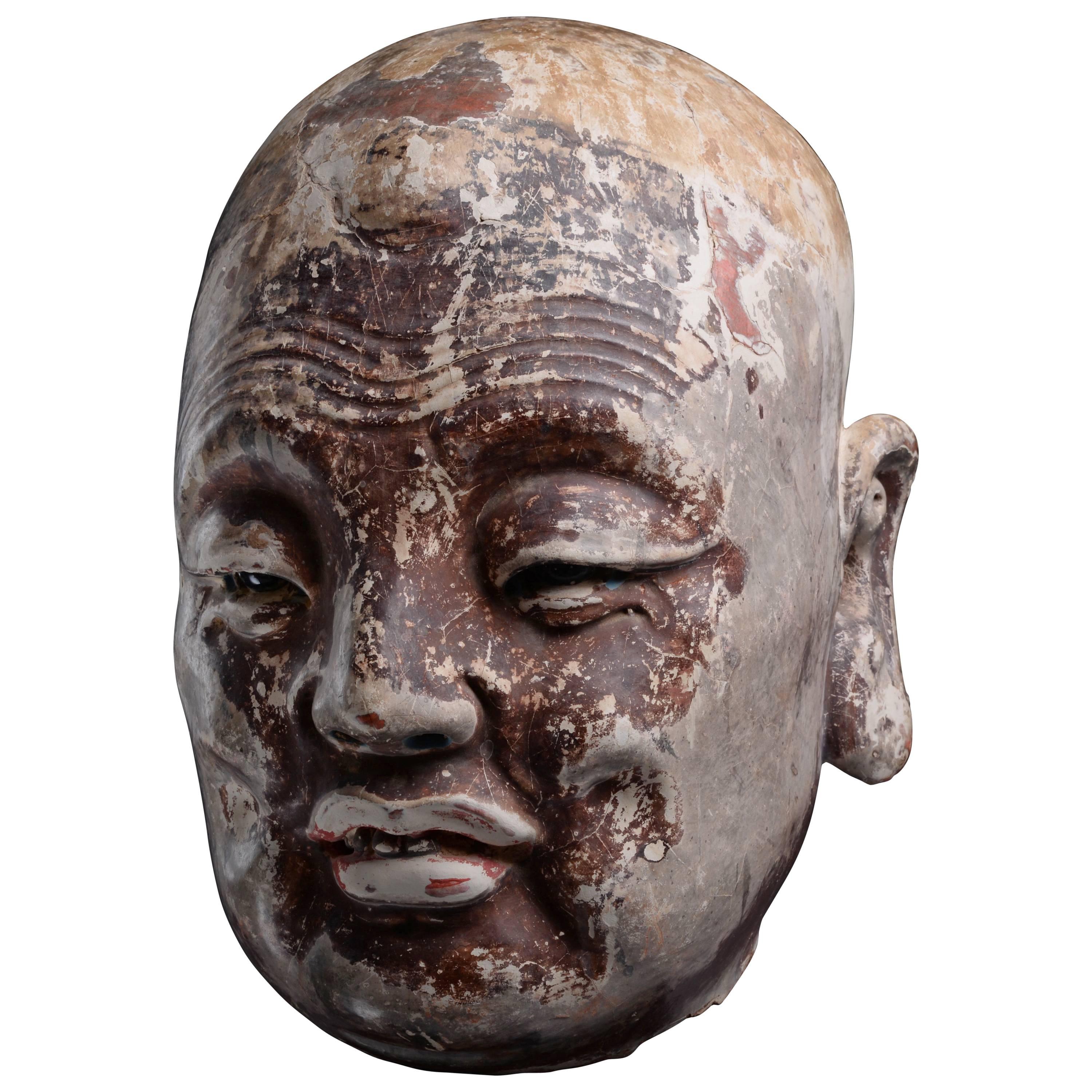Ancient Chinese Song Dynasty Head of a Lohan Buddha