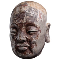 Antique Ancient Chinese Song Dynasty Head of a Lohan Buddha