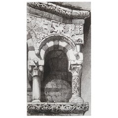 Original Antique Architectural Print by John Ruskin, circa 1880, 'Lucca'