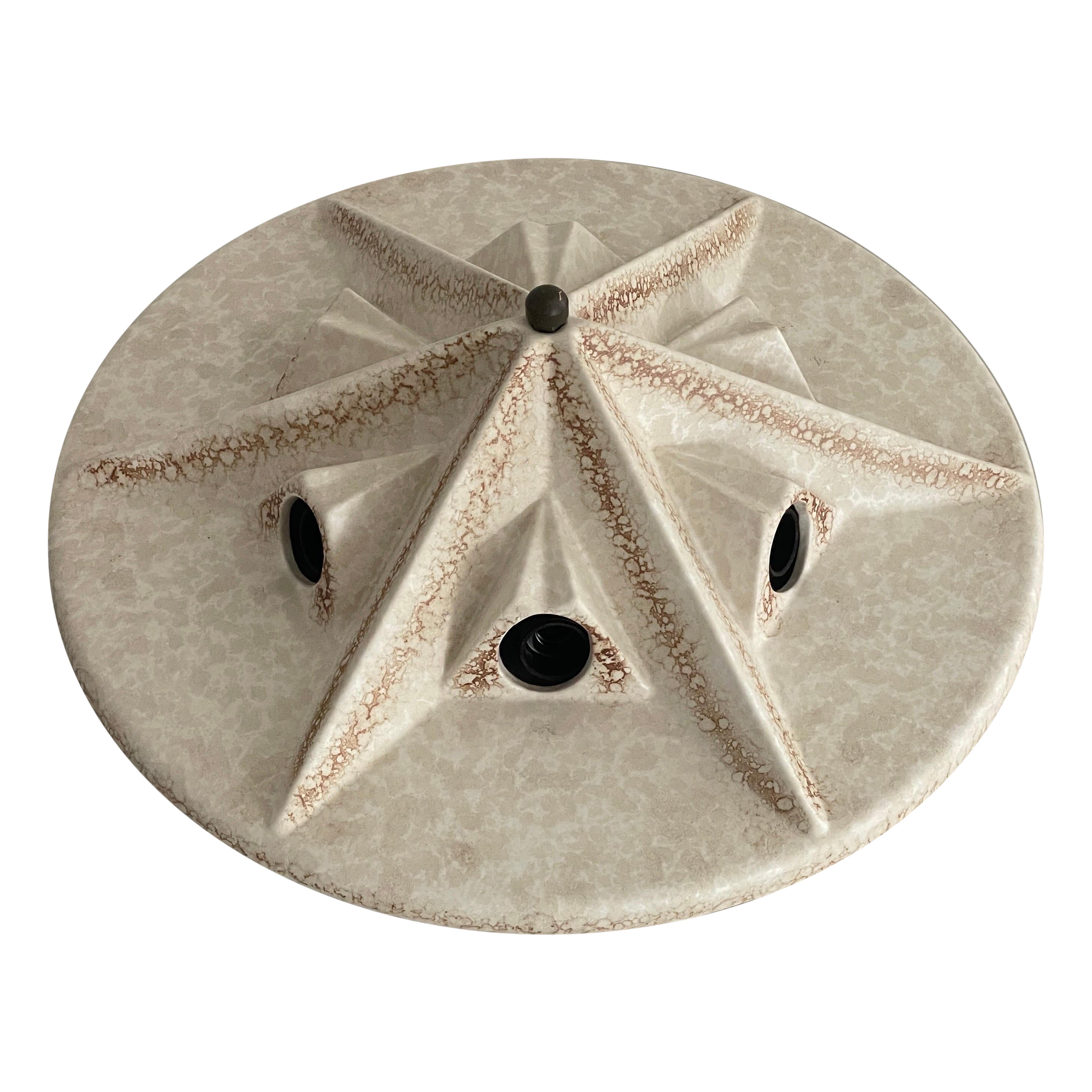 Beige Ceramic Ceiling Lamp by Pan Leuchten, 1970s, Germany