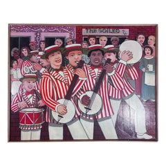 Dixieland Banjos, Gemälde, Autodidaktische, Outsider, Volkskünstlerin Gloria Laposka