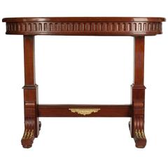 French Solid Mahogany 'Mechanical' Pop Up Table with Gold Gilt Bronze Mounts