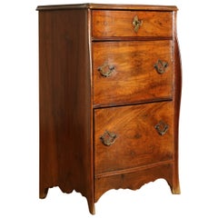 Italian, Genoa, LXIV Period Walnut 1-Door 2-Drawer Commode, 1st half 18th cen.